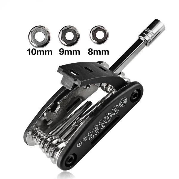 Rockbros GJ1601 16-in-1 multi-tool for bicycle repair - black