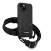 KARL LAGERFELD KLHCP14SSTMMK IPHONE 14 / 15 / 13 6,1" HARDCASE CZARNY/BLACK MONOGRAM PLAQUE LOGO STRAP