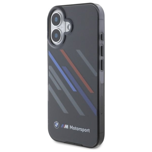 BMW BMHCP16M23HTRAK iPhone 16 Plus 6.7"   czarny/black hardcase Motorsport IML Random Stripes