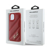 KARL LAGERFELD KLHCP15SPQDSMGR IPHONE 15 / 14 / 13 6.1" RED/RED HARDCASE DIAGONAL QUILTED SCRIPT