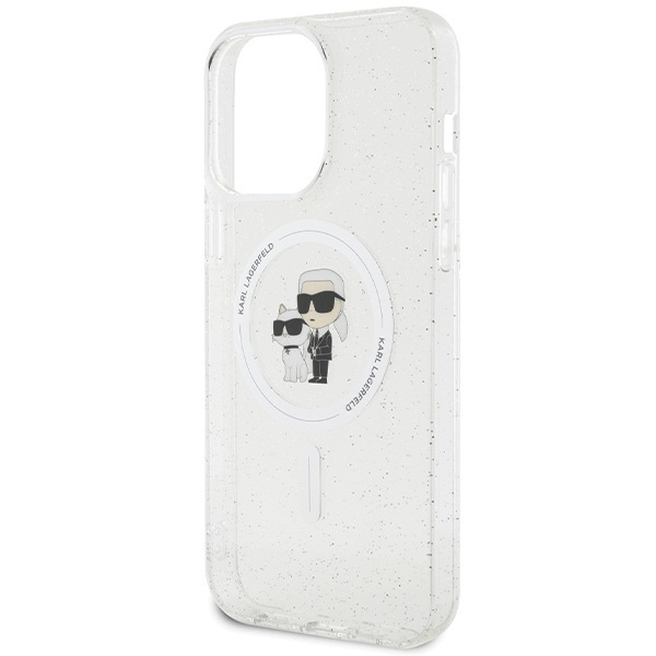 Karl Lagerfeld KLHMP14XHGKCNOT case for iPhone 14 Pro Max 6.7" - transparent hardcase Karl&amp;Choupette Glitter MagSafe