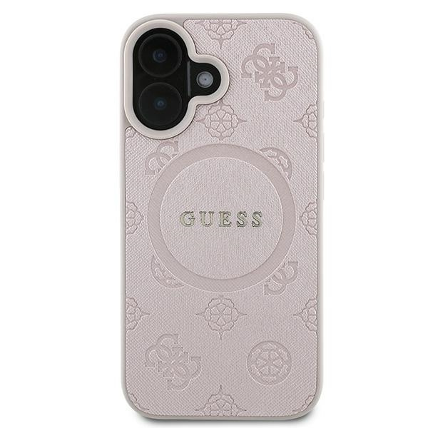 Guess GUHMP16MPSAPSMEP iPhone 16 Plus6.7" różowy/pink hardcase Saffiano Peony Classic Logo MagSafe