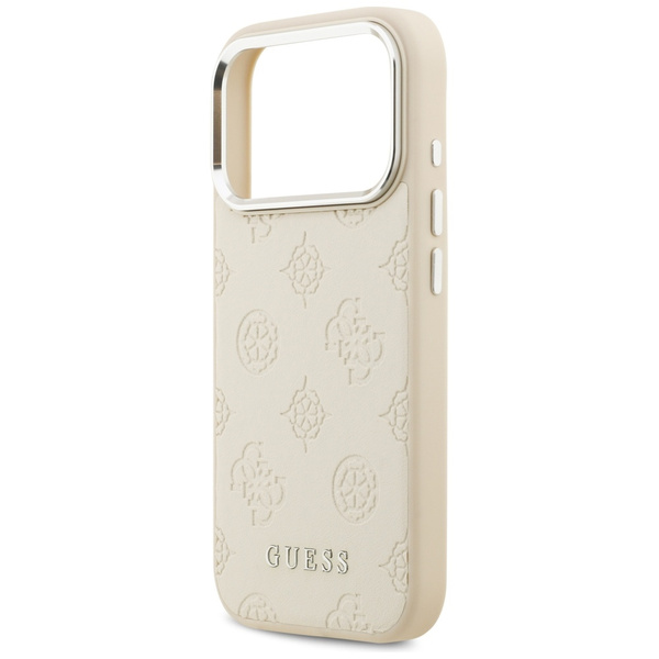 Etui Guess Peony Hot Stamp Script        MagSafe do iPhone 17 Pro beżowy