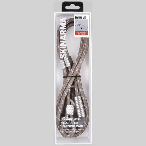 Uniwersalna smycz do telefonu kabel 2w1  Skinarma Dyno Ve USB-C/USB-C beżowy
