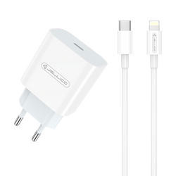 JELLICO wall charger AK180 PD 20W 1xUSB-C + cable USB-C - Lightning White