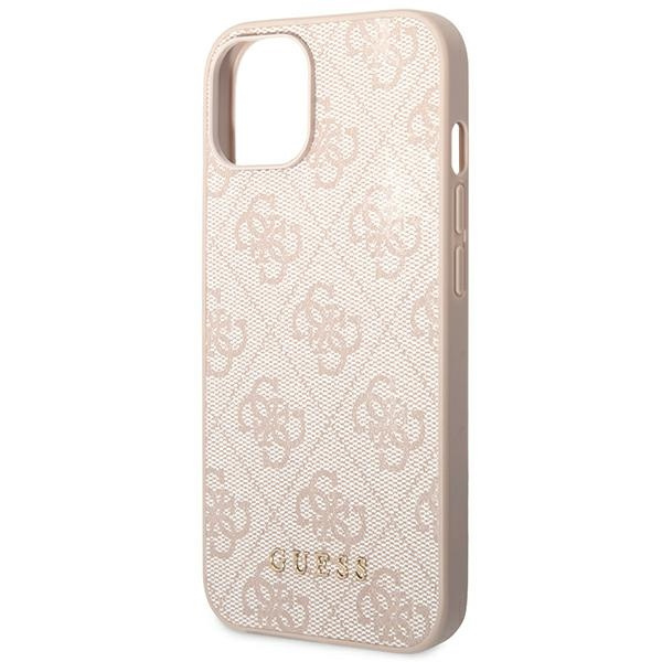 Guess GUHCP14SG4GFPI iPhone 14 / 15 / 136.1" różowy/pink hard case 4G Metal Gold Logo