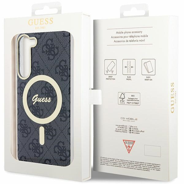 Guess GUHMS23SH4STK S23 S911czarny/black hardcase 4G MagSafe