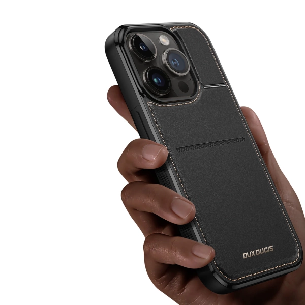 3in1 Wallet Case with Stand for iPhone 14 Pro MagSafe RFID Blocker Dux Ducis Rafi Mag - Black