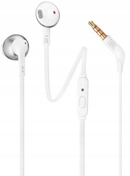 Słuchawki przewodowe, douszne JBL T205 Biały