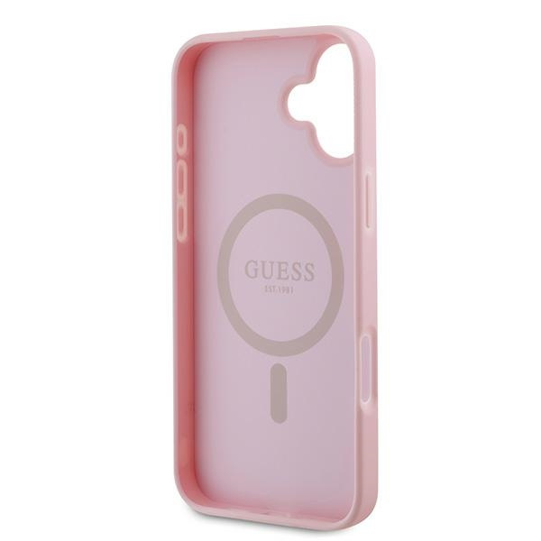 Guess GUHMP16MPGHSMMP iPhone 16 Plus6.7" różowy/pink hardcase Grained Ring MagSafe