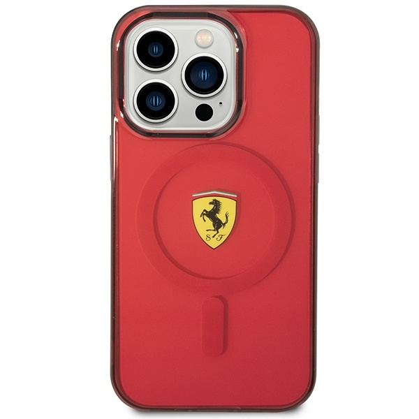 Etui Ferrari Translucent MagSafe na iPhone 14 Pro Max - czerwone