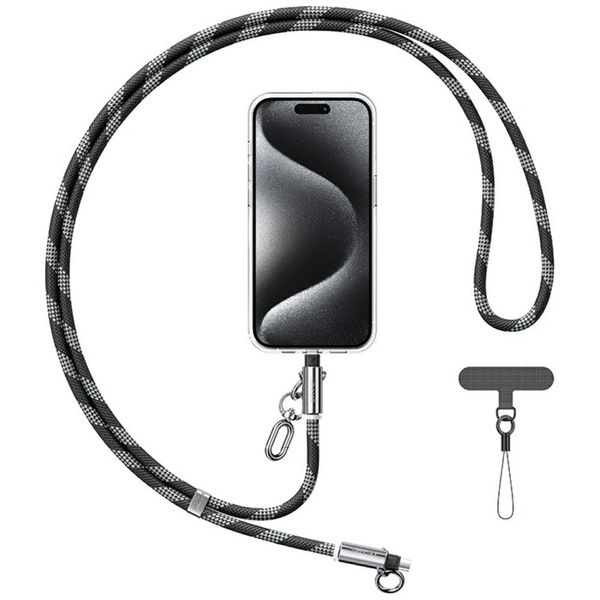 Smycz do telefonu z kablem do ładowania  Usams SJ746 30W USB-C do Lightning 1.2m czarny