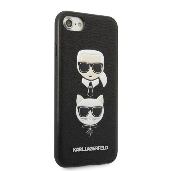 Karl Lagerfeld KLHCI8SAKICKCBK iPhone 7/8 / SE 2020 / SE 2022 black/black hardcase Saffiano Karl&amp;Choupette Head