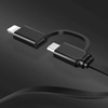 USAMS Kabel zwijany U1 2w1 1m czarny/black (lightning/microUSB) SJ192USB01 (US-SJ192)