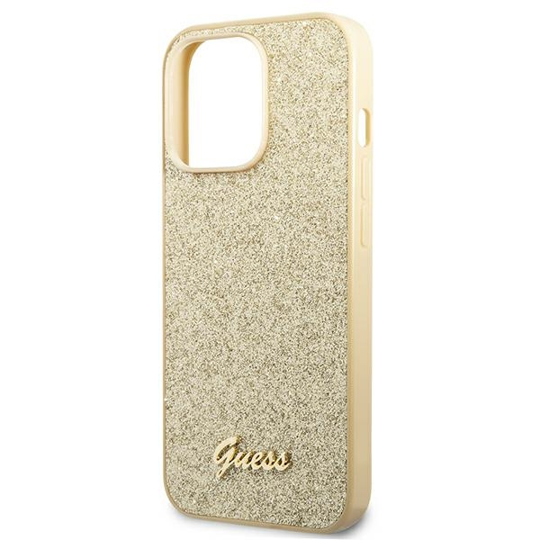 Guess GUHCP14LHGGSHD iPhone 14 Pro6,1" złoty/gold hard case Glitter Script