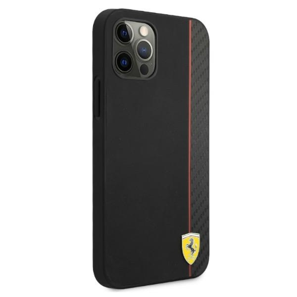 Ferrari FESAXHCP12MBK iPhone 12/12 Pro 6,1" czarny/black hardcase On Track Carbon Stripe
