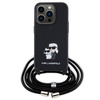 Etui Karl Lagerfeld Crossbody Saffiano Metal Pin Karl&Choupette na iPhone 15 Pro - czarne