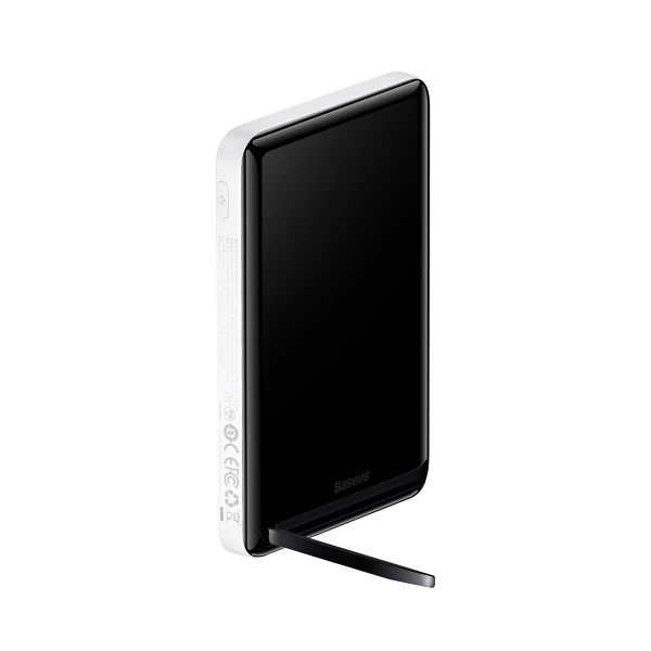 Baseus Magnetic Bracket powerbank z bezprzewodowym ładowaniem MagSafe 10000mAh 20W Overseas Edition biały (PPCX000202) + kabel USB Typ C Baseus Xiaobai Series 60W 0,5m