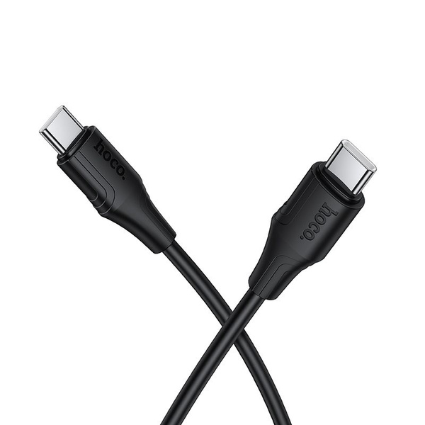 Kabel Silikonowy USB C do USB C Hoco 3A 60W 1 m X124 czarny