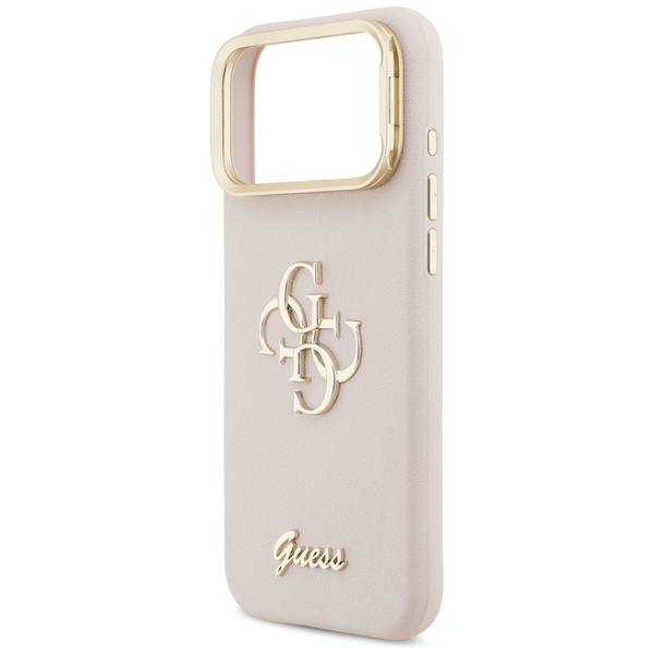 Etui Guess Grained Big 4G & Stand Camera do iPhone 17 Pro Max różowy
