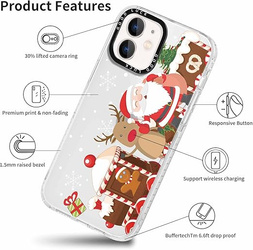 Pnakqil Christmas Case for iPhone 16 Santa and Reindeers 1