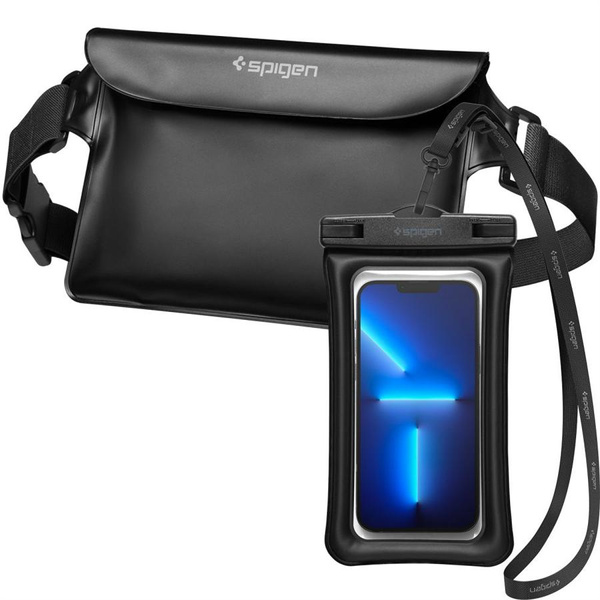 SPIGEN A621 UNIVERSAL WATERPROOF CASE & WAIST BAG BLACK