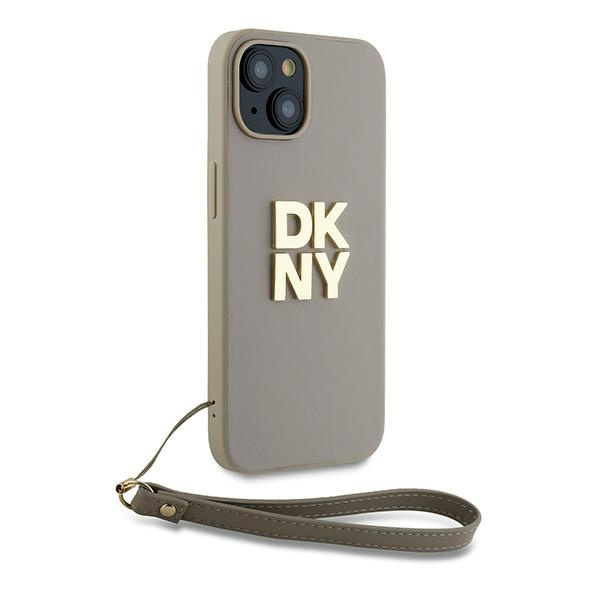 DKNY DKHCP15SPBSWSE iPhone 15 / 14 / 136.1" beżowy/beige hardcase Wrist Strap Stock Logo