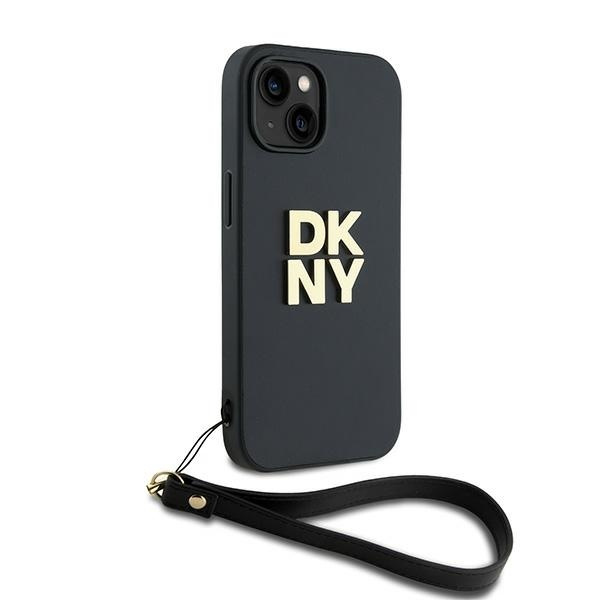 DKNY DKHCP15MPBSWSK iPhone 15 Plus6.7" czarny/black hardcase Wrist Strap Stock Logo
