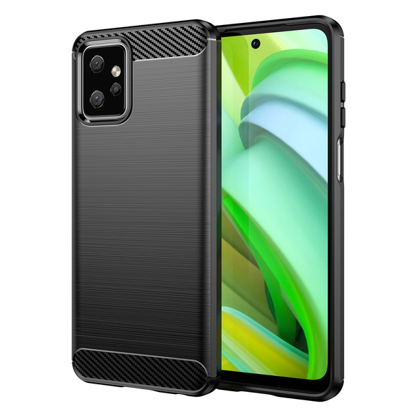 Carbon Case etui do Motorola Moto G Power 2023 elastyczny silikonowy karbonowy pokrowiec czarne