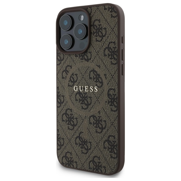 Guess GUHMP16XG4GFRW iPhone 16 Pro Max 6.9" brązowy/brown hardcase 4G Ring Classic Logo MagSafe