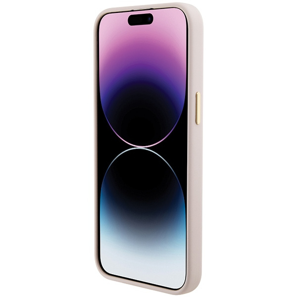 Guess GUHCP15LM4DGPP iPhone 15 Pro 6.1" jasnoróżowy/pink hardcase Silicone Logo Strass 4G