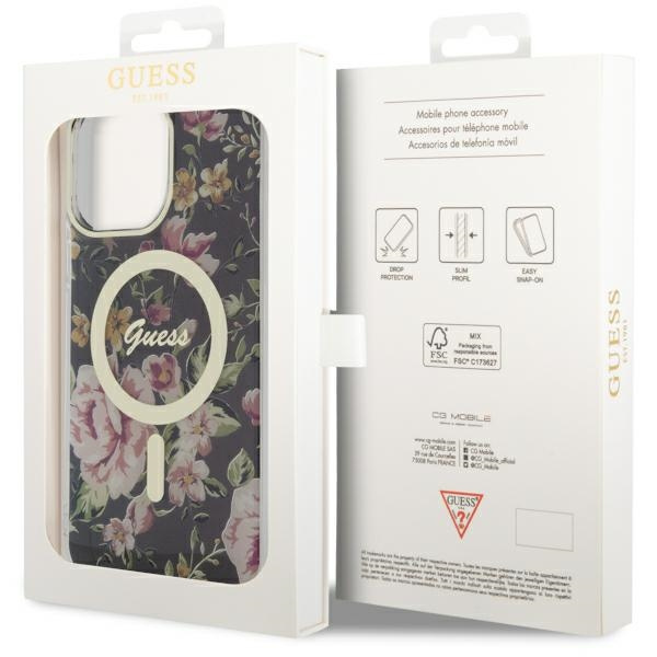 Guess GUHMP14XHCFWSK iPhone 14 Pro Max6.7" czarny/black hardcase Flower MagSafe