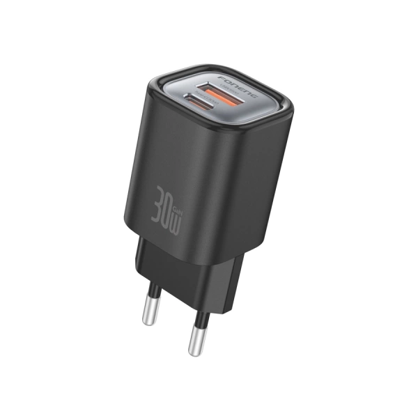 FONENG wall charger EU71 PD 30W 1xUSB-C + 1xUSB QC3.0 Black
