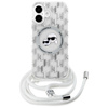 Karl Lagerfeld KLHMP16SHCKCKLCT iPhone    16 6.1" transparent hardcase IML Crossbody Monogram Karl & Choupette Head MagSafe