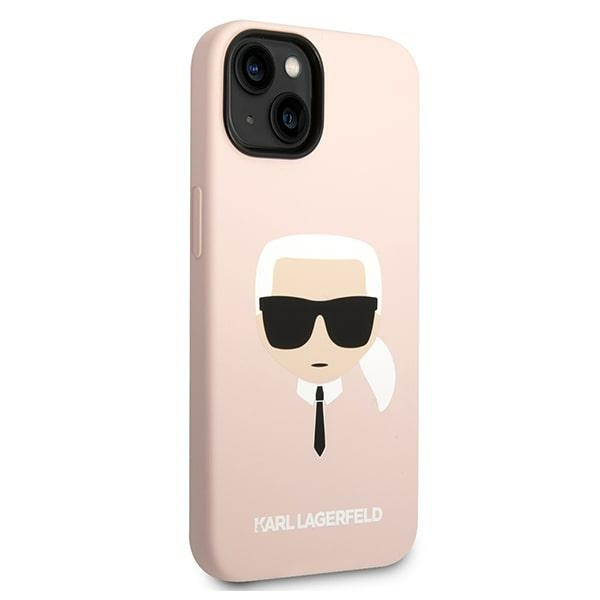 KARL LAGERFELD KLHCP14SSLKHLP IPHONE 14 / 15 / 13 6,1" HARDCASE RÓŻOWY/PINK SILICONE KARL`S HEAD