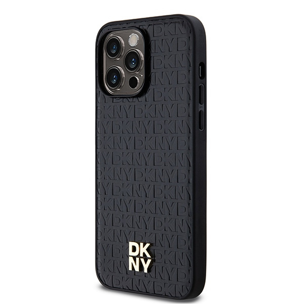 DKNY DKHMP14LPSHRPSK iPhone 14 Pro6.1" czarny/black hardcase Leather Pattern Metal Logo MagSafe