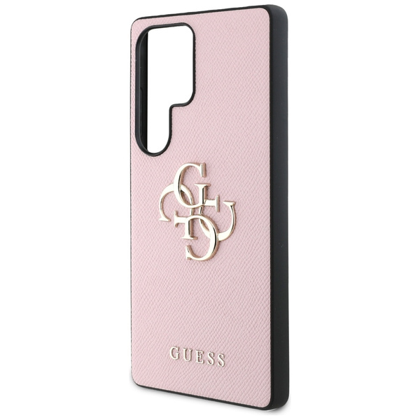 Etui Guess Grained Big 4G Logo Small     Classic Logo do Samsung Galaxy S25 Ultra różowy