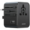 Ładowarka sieciowa USAMS Travel Adapter  CC308 USB-C + USB-A 17W 4w1 US/AU/EU/UK czarny