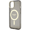 Guess GUHMP14MHCMCGK iPhone 14 Plus/ 15 Plus 6.7" czarny/black hardcase Glitter Gold MagSafe