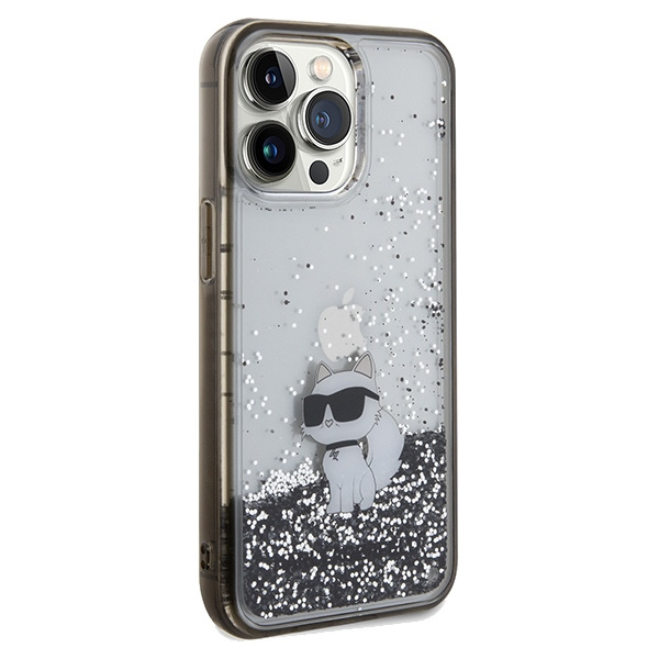 Etui Karl Lagerfeld Liquid Glitter Choupette na iPhone 13 Pro / 13 - przezroczyste