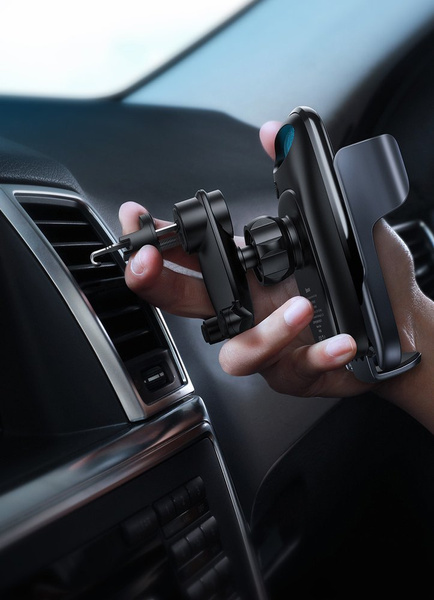 BASEUS MILKY WAY 15W WIRELESS QI CAR CHARGER PHONE AUTOMATIC HOLDER BLACK (WXHW02-01)