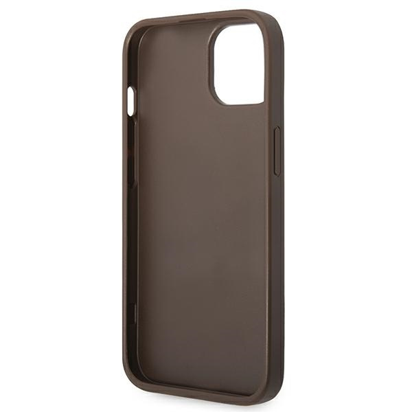 Guess GUHCP14MG4GFBR iPhone 14 Plus / 15 Plus 6.7" brązowy/brown hard case 4G Metal Gold Logo