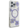 Etui Guess Resin Flowers MagSafe do iPhone 16 Pro Max fioletowy