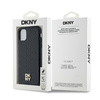 DKNY DKHMN61PSHRPSK iPhone 11 / Xr 6.1"czarny/black hardcase Leather Monogram Pattern Metal Logo MagSafe