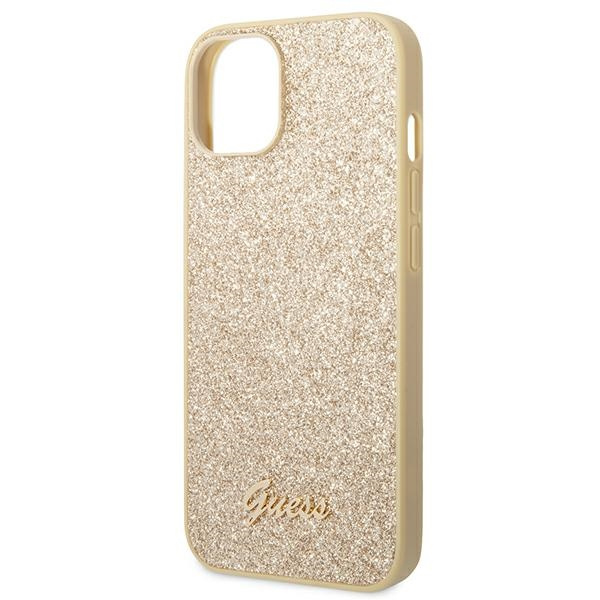 Guess GUHCP14MHGGSHD iPhone 14 Plus/ 15 Plus 6.7" złoty/gold hard case Glitter Script