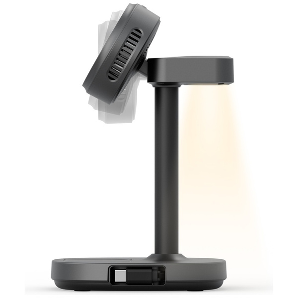 Stacja ładująca Energea MagArctic Stand 4w1 Qi2 z chłodzeniem i kablem grafitowy