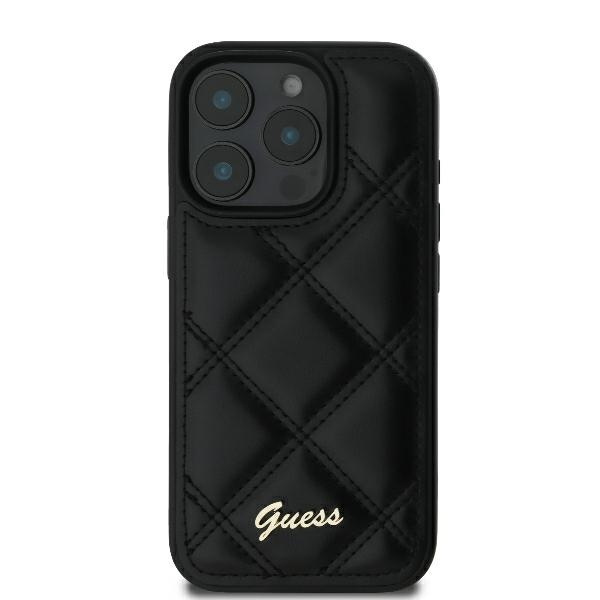 Guess GUHCP16LPSQSQSK iPhone 16 Pro6.3" czarny/black hardcase Quilted Metal Logo