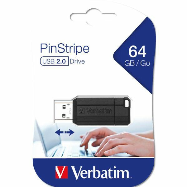 Verbatim Pendrive 64GB USB-A 2.0PinStripe czarny/black 49065
