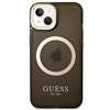 Guess GUHMP14MHTCMK iPhone 14 Plus / 15 Plus 6.7" czarny/black hard case Gold Outline Translucent MagSafe