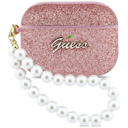 Etui Guess Glitter Pearl Strap do        AirPods Pro 3 różowy